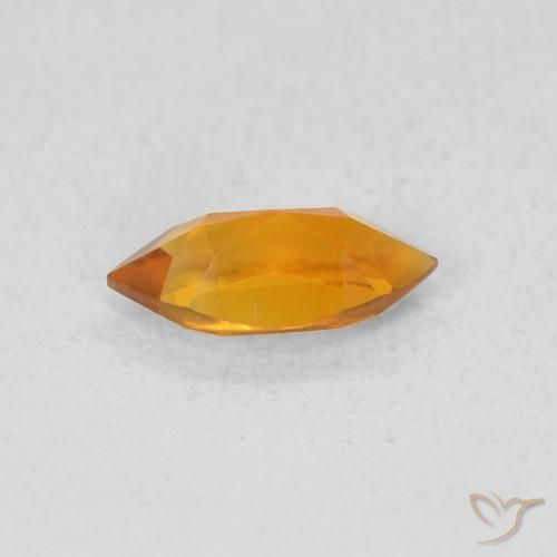 Citrino Arancio intenso-OroG naturale da 0.53 ct, Taglio marquise, VVS