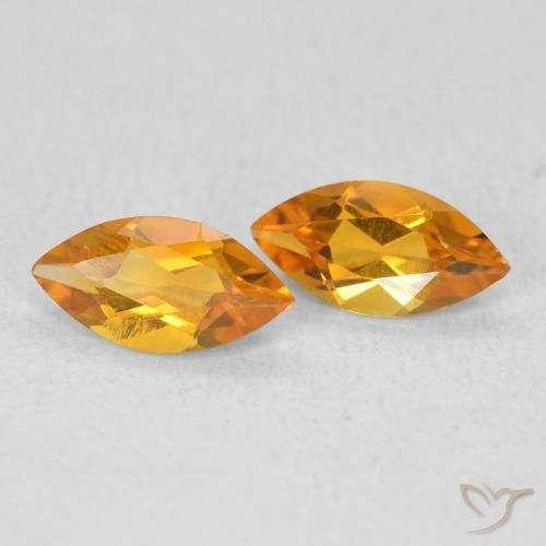 Gemme di Citrino Arancio intenso-OroG naturale da 0.96 ct, Taglio marquise, VS