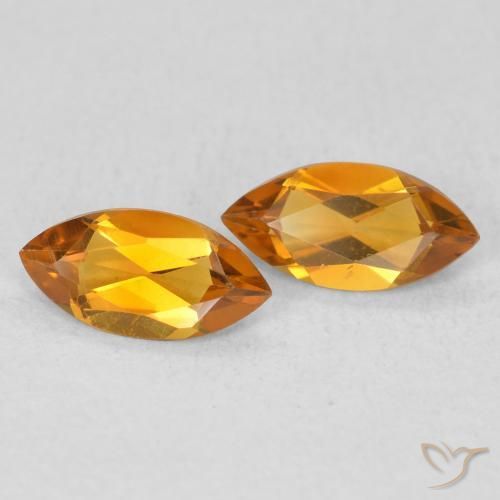 Gemme di Citrino Arancione scuro naturale da 0.89 ct, Taglio marquise, VS