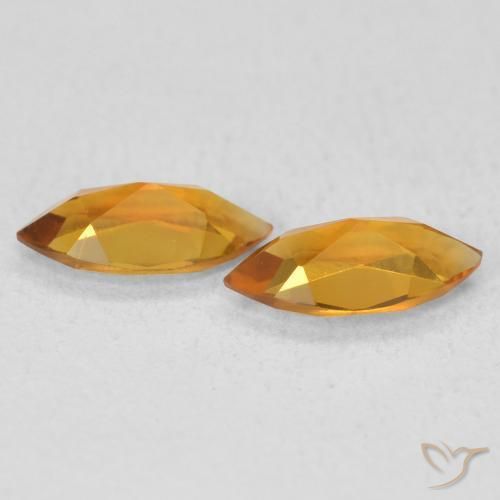 Gemme di Citrino Arancione scuro naturale da 0.89 ct, Taglio marquise, VS