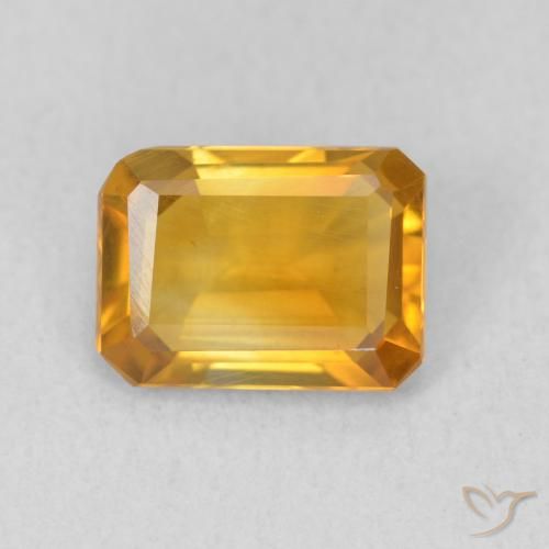 1.11ct Naturale Arancione-Oro medio Citrino, Taglio smeraldo, VVS-VS