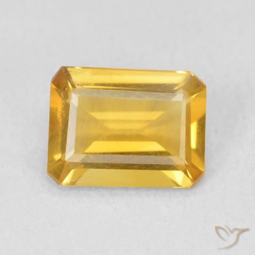 1.14ct Naturale Oro brillante Citrino, Taglio smeraldo, VS