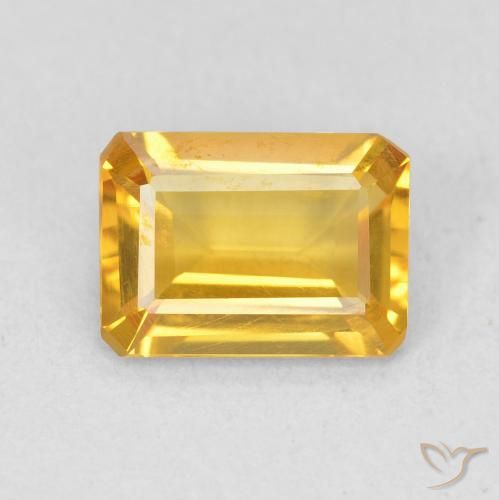 1.17ct Naturale Oro brillante Citrino, Taglio smeraldo, VVS-VS