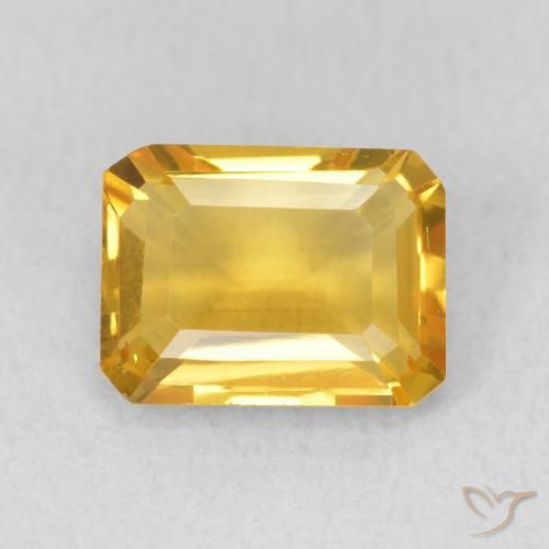 1.51ct Naturale Oro brillante Citrino, Taglio smeraldo, VS