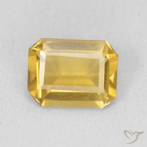 1.12ct Naturale Arancio dorato Citrino, Taglio smeraldo, VS
