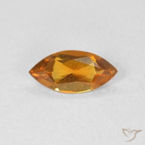 Citrino Arancio Medio naturale da 0.43 ct, Taglio marquise, VVS-VS