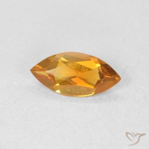 Citrino Arancio Medio naturale da 0.43 ct, Taglio marquise, VVS-VS