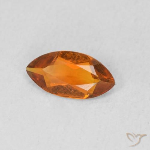 Citrino Arancio Medio naturale da 0.43 ct, Taglio marquise, VVS-VS