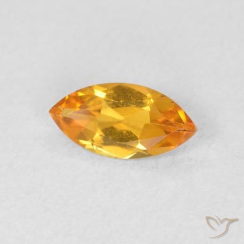 Citrino Arancio intenso-OroG naturale da 0.44 ct, Taglio marquise, VVS-VS