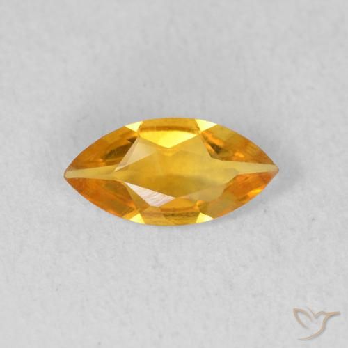 Citrino Arancio intenso-OroG naturale da 0.42 ct, Taglio marquise, VVS-VS