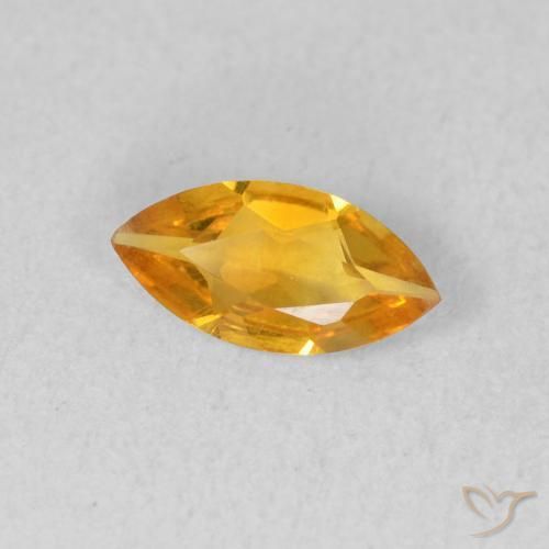 Citrino Arancio intenso-OroG naturale da 0.42 ct, Taglio marquise, VVS-VS