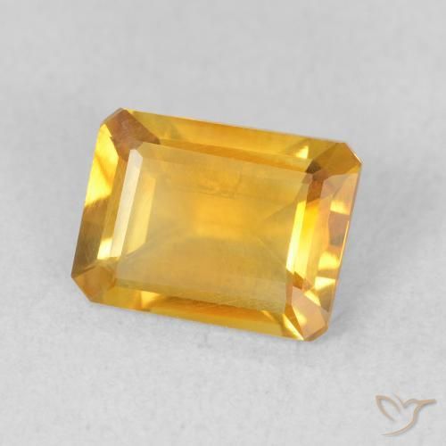 Citrino Arancio dorato naturale da 1.22 ct, Ottagonale / Taglio smeraldo, VS