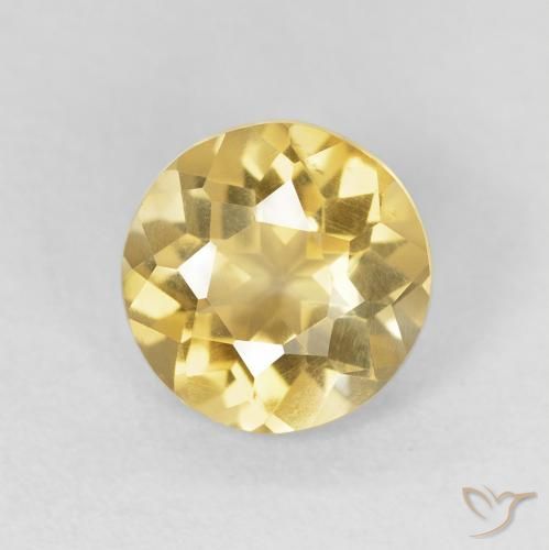 1.47ct Naturale Giallo chiaro Citrino, Rotondo, VS
