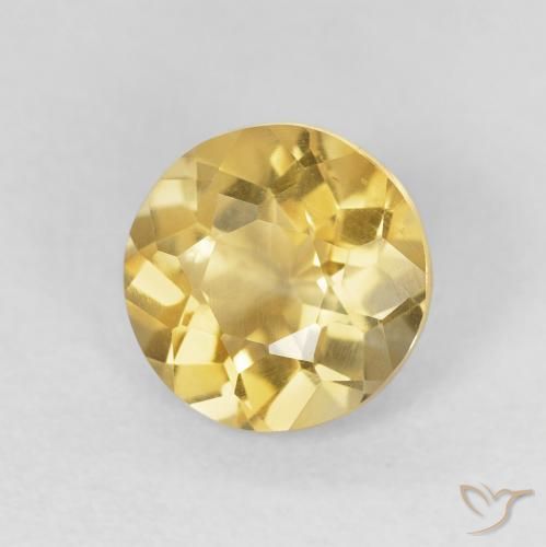 Citrino Giallo chiaro naturale da 1.47 ct, Rotondo, VS