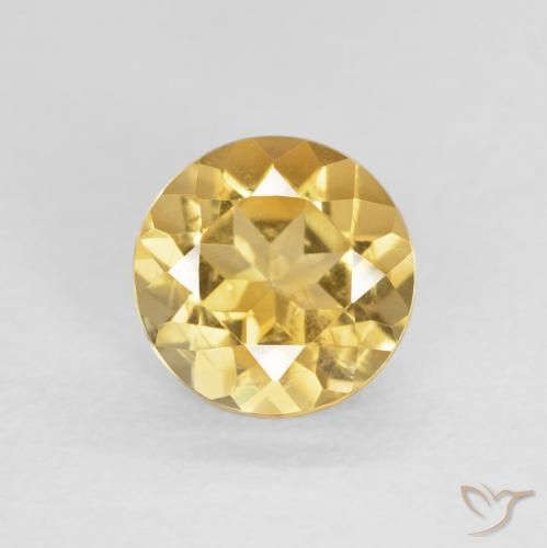 Citrino Giallo chiaro naturale da 1.17 ct, Rotondo, VS