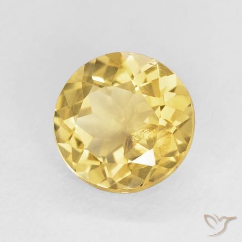 Citrino Giallo dorato chiaro naturale da 1.72 ct, Rotondo, VS