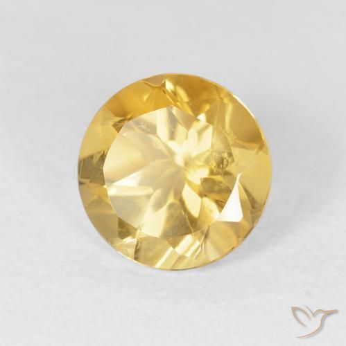 Citrino Oro medio naturale da 1.76 ct, Rotondo, VVS-VS