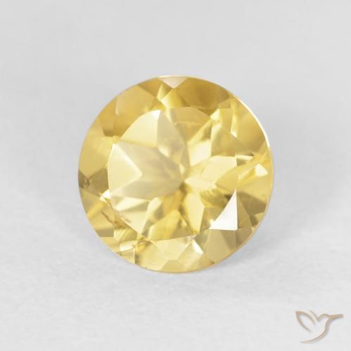 Citrino Arancio dorato naturale da 1.73 ct, Rotondo, VVS-VS
