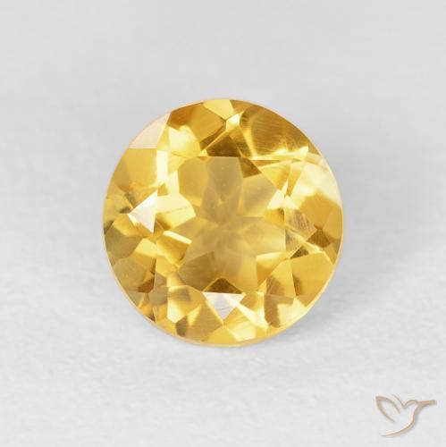 1.54ct Naturale Oro brillante Citrino, Rotondo, VVS-VS