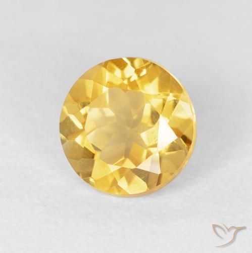 Citrino Oro brillante naturale da 1.54 ct, Rotondo, VVS-VS