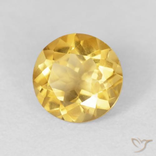 Citrino Oro medio naturale da 1.66 ct, Rotondo, VVS
