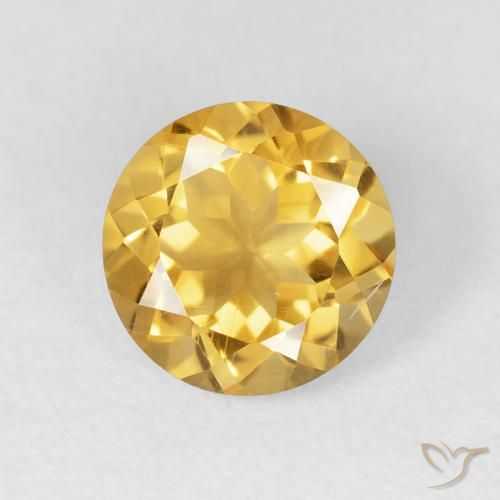 1.90ct Naturale Oro medio Citrino, Rotondo, VVS