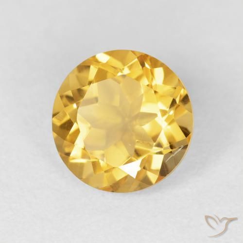 Citrino Oro medio naturale da 1.90 ct, Rotondo, VVS