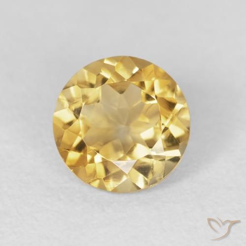 1.65ct Naturale Oro medio Citrino, Rotondo, VVS