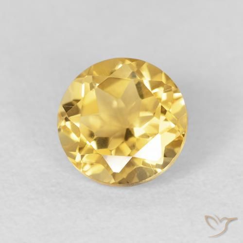 Citrino Oro medio naturale da 1.31 ct, Rotondo, VVS-VS