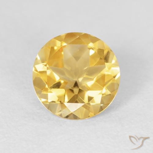 1.60ct Naturale Arancio dorato Citrino, Rotondo, VVS