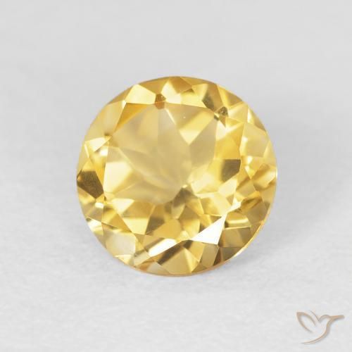 Citrino Arancio dorato naturale da 1.60 ct, Rotondo, VVS