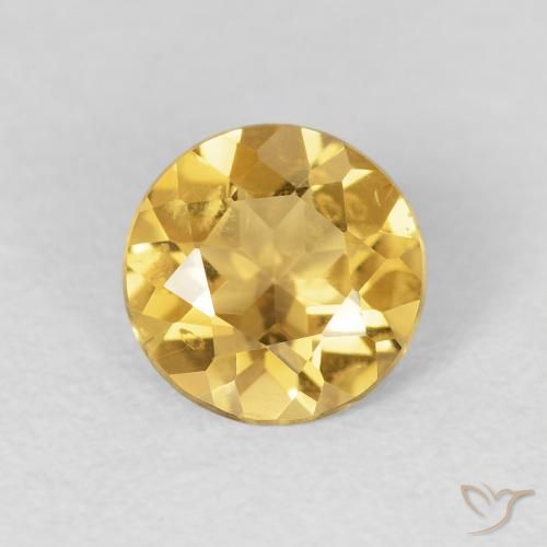 0.96ct Naturale Oro brillante Citrino, Rotondo, VVS