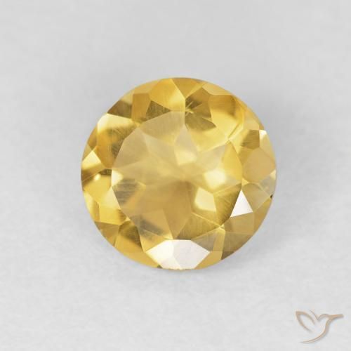 0.95ct Naturale Oro medio Citrino, Rotondo, VVS-VS