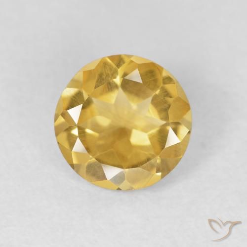 Citrino Oro medio naturale da 0.95 ct, Rotondo, VVS-VS