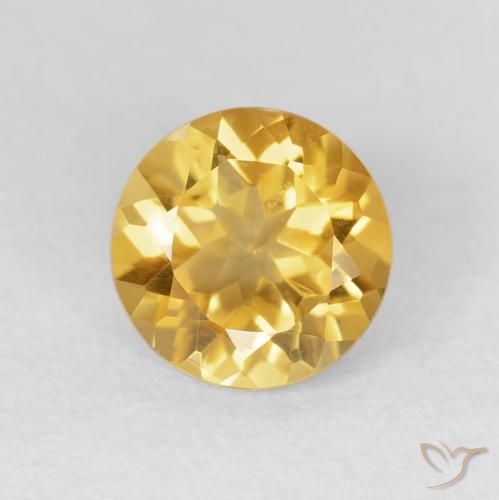 1.70ct Naturale Oro brillante Citrino, Rotondo, VVS-VS