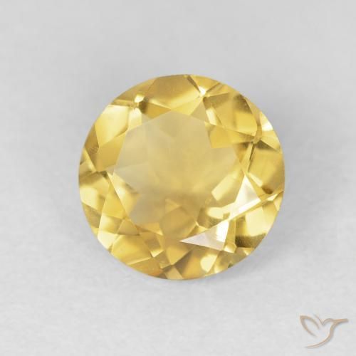 Citrino Oro medio naturale da 1.52 ct, Rotondo, VVS-VS