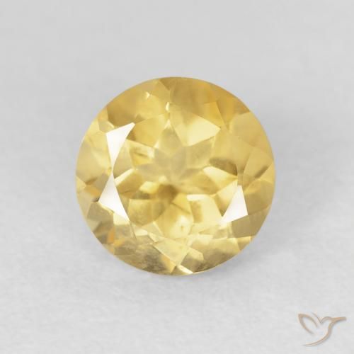 1.34ct Naturale Giallo medio Citrino, Rotondo, VVS-VS