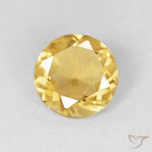1.02ct Naturale Dorato medio Citrino, Rotondo, VVS-VS