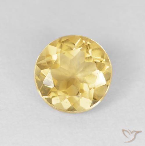 1.67ct Naturale Giallo dorato chiaro Citrino, Rotondo, VVS-VS