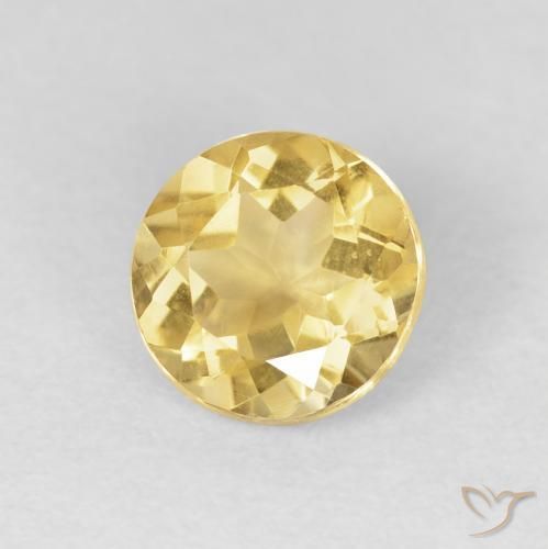 Citrino Giallo dorato chiaro naturale da 1.67 ct, Rotondo, VVS-VS