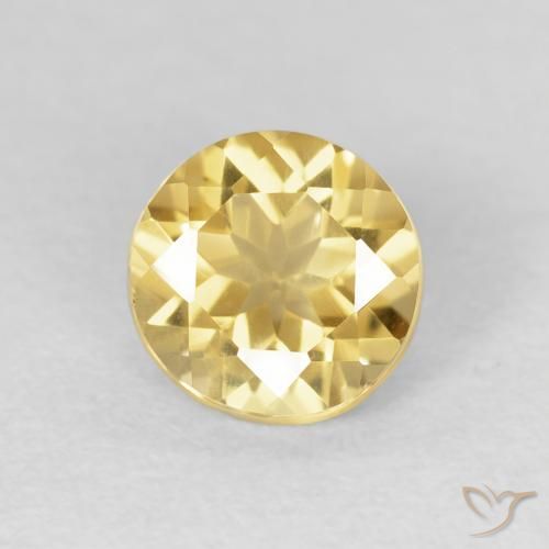Citrino Oro chiaro naturale da 1.13 ct, Rotondo, VVS-VS