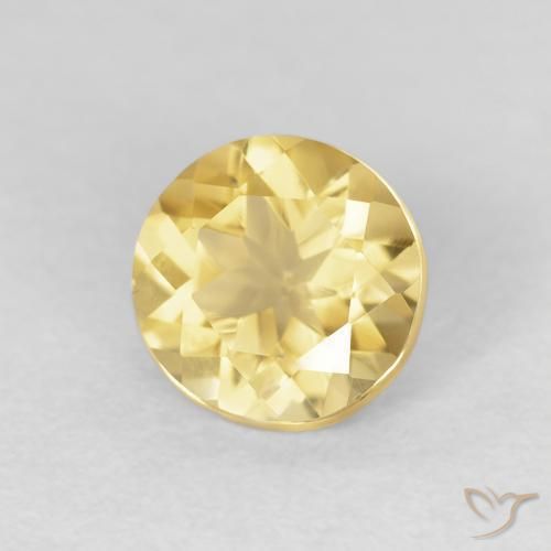 Citrino Oro chiaro naturale da 1.13 ct, Rotondo, VVS-VS