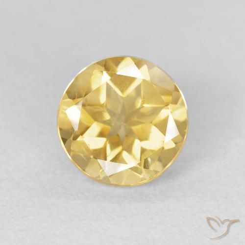 1.59ct Naturale Giallo dorato chiaro Citrino, Rotondo, VVS-VS