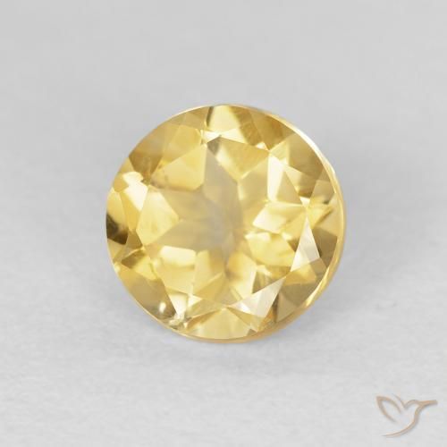Citrino Giallo dorato chiaro naturale da 1.59 ct, Rotondo, VVS-VS