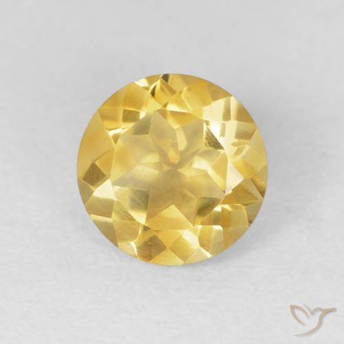 Citrino Giallo chiaro naturale da 1.83 ct, Rotondo, VVS-VS
