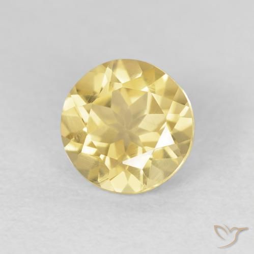 Citrino Giallo chiaro naturale da 1.70 ct, Rotondo, VVS-VS