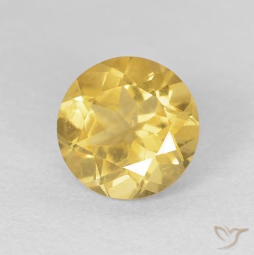 Citrino Giallo chiaro naturale da 1.89 ct, Rotondo, VVS-VS