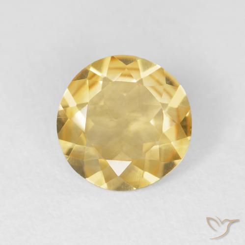 1.30ct Naturale Oro medio Citrino, Rotondo, VVS