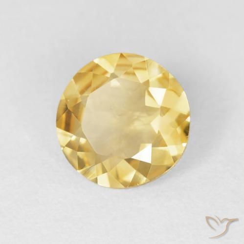 Citrino Oro medio naturale da 1.30 ct, Rotondo, VVS