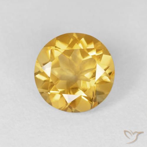 1.61ct Naturale Oro medio Citrino, Rotondo, VVS